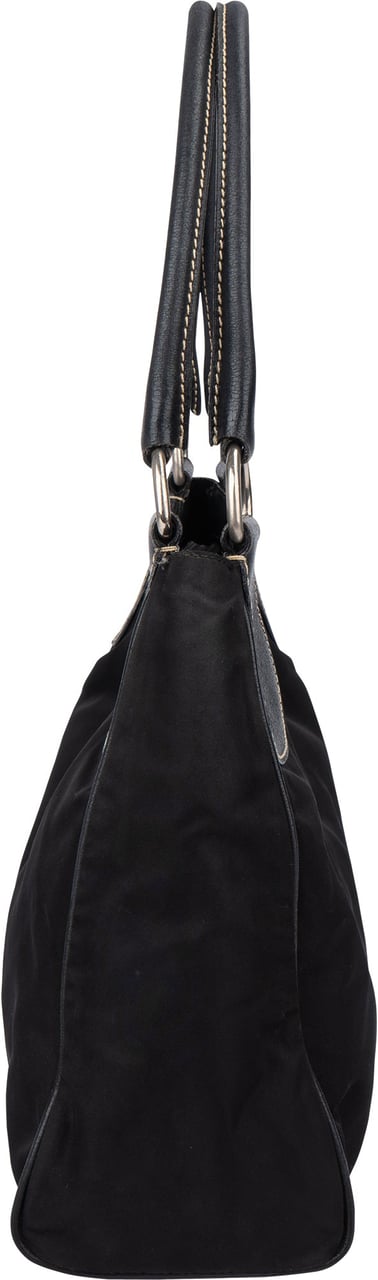 Prada Black Nylon Triangle Handbag Zwart