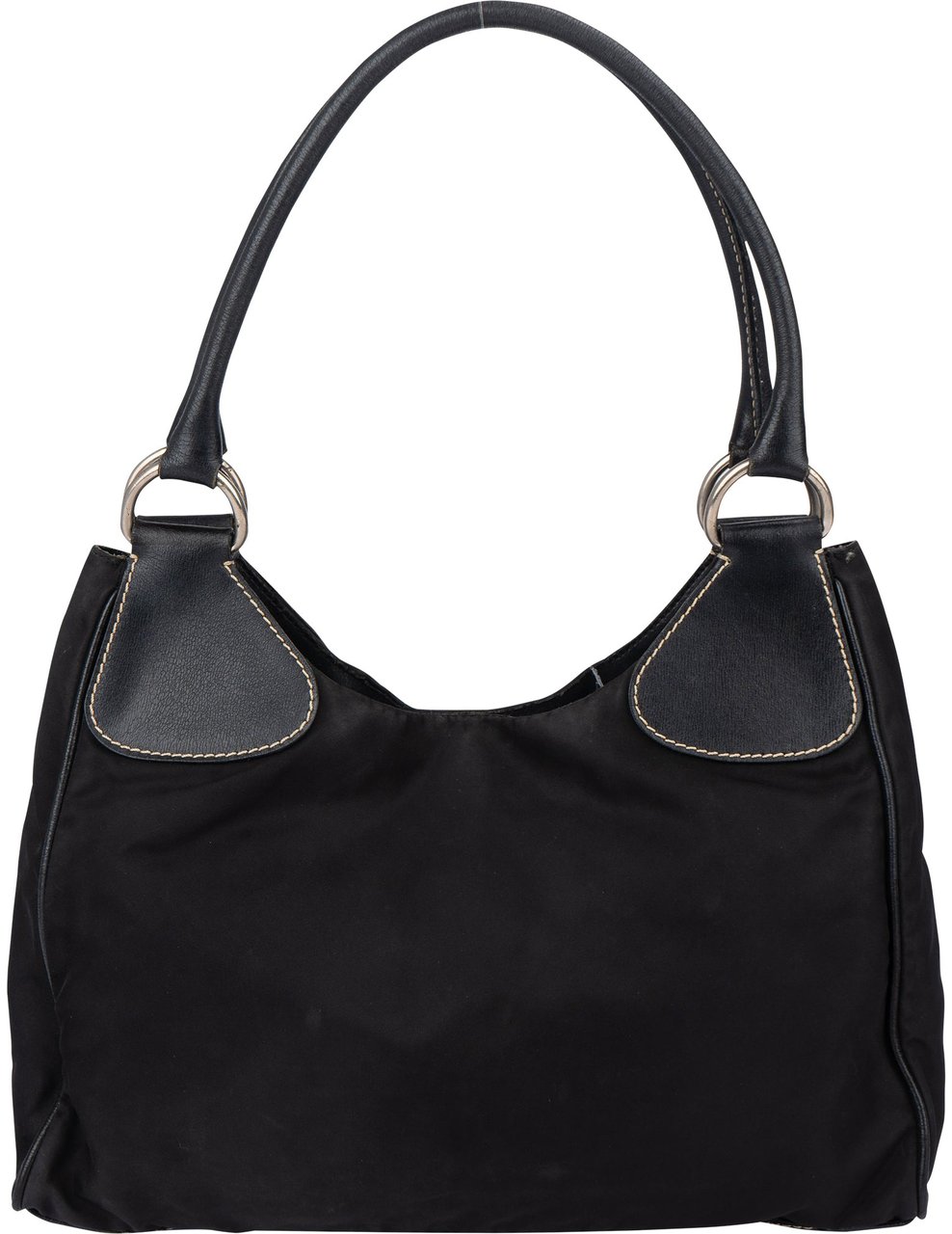 Prada Black Nylon Triangle Handbag Zwart