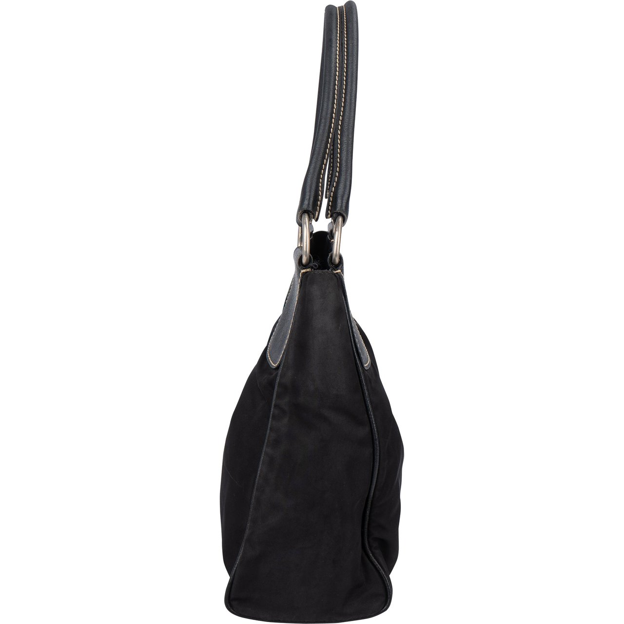 Prada Prada Black Nylon Triangle Handbag Zwart