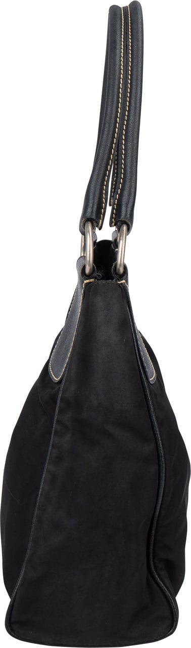 Prada Black Nylon Triangle Handbag Zwart