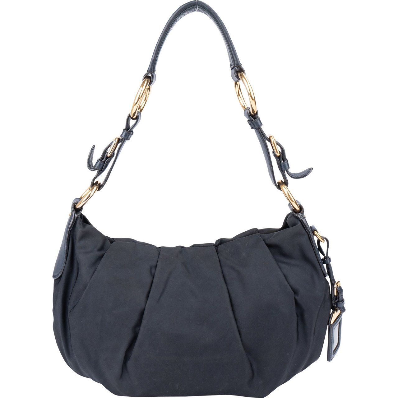 Prada Prada Blue Nylon Triangle Shoulder Bag Blauw