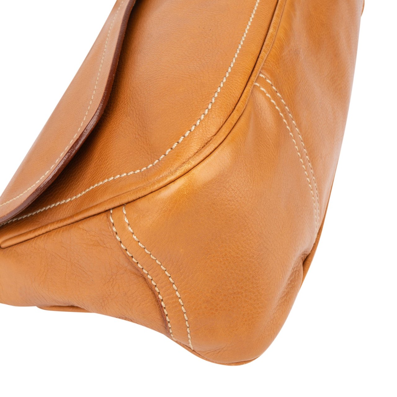 Prada Prada Brown Leather Triangle Baguette Shoulder Bag Bruin