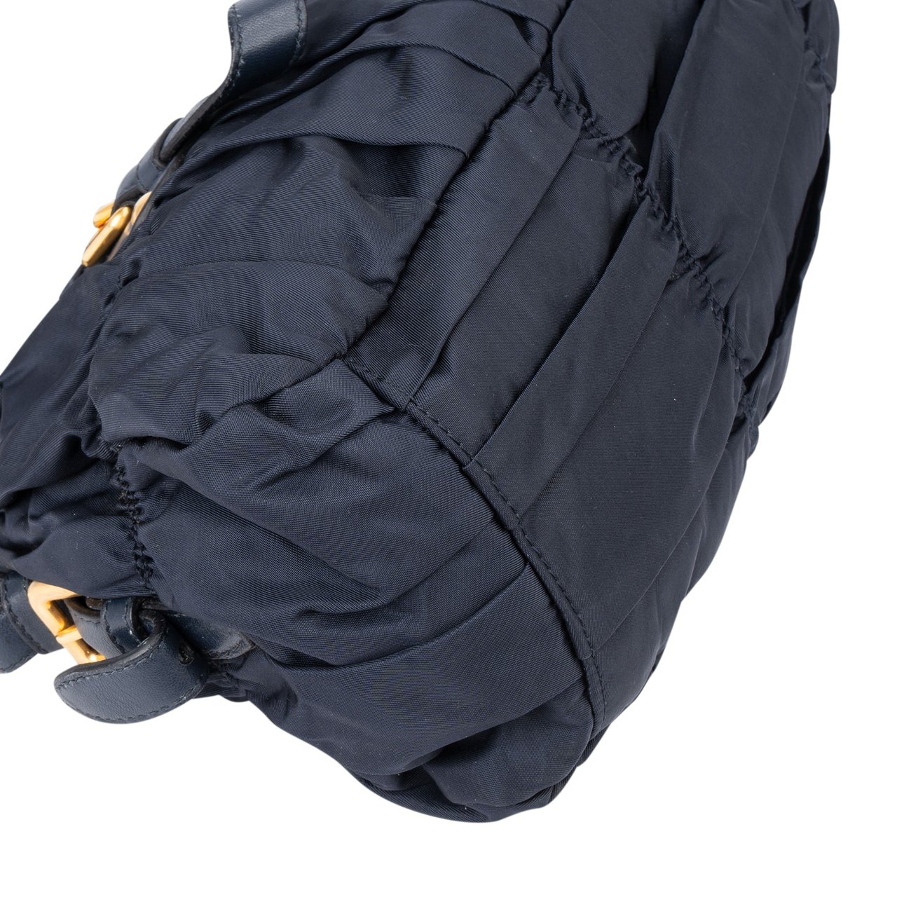 Prada Prada Blue Quilted Nylon Handbag Blauw