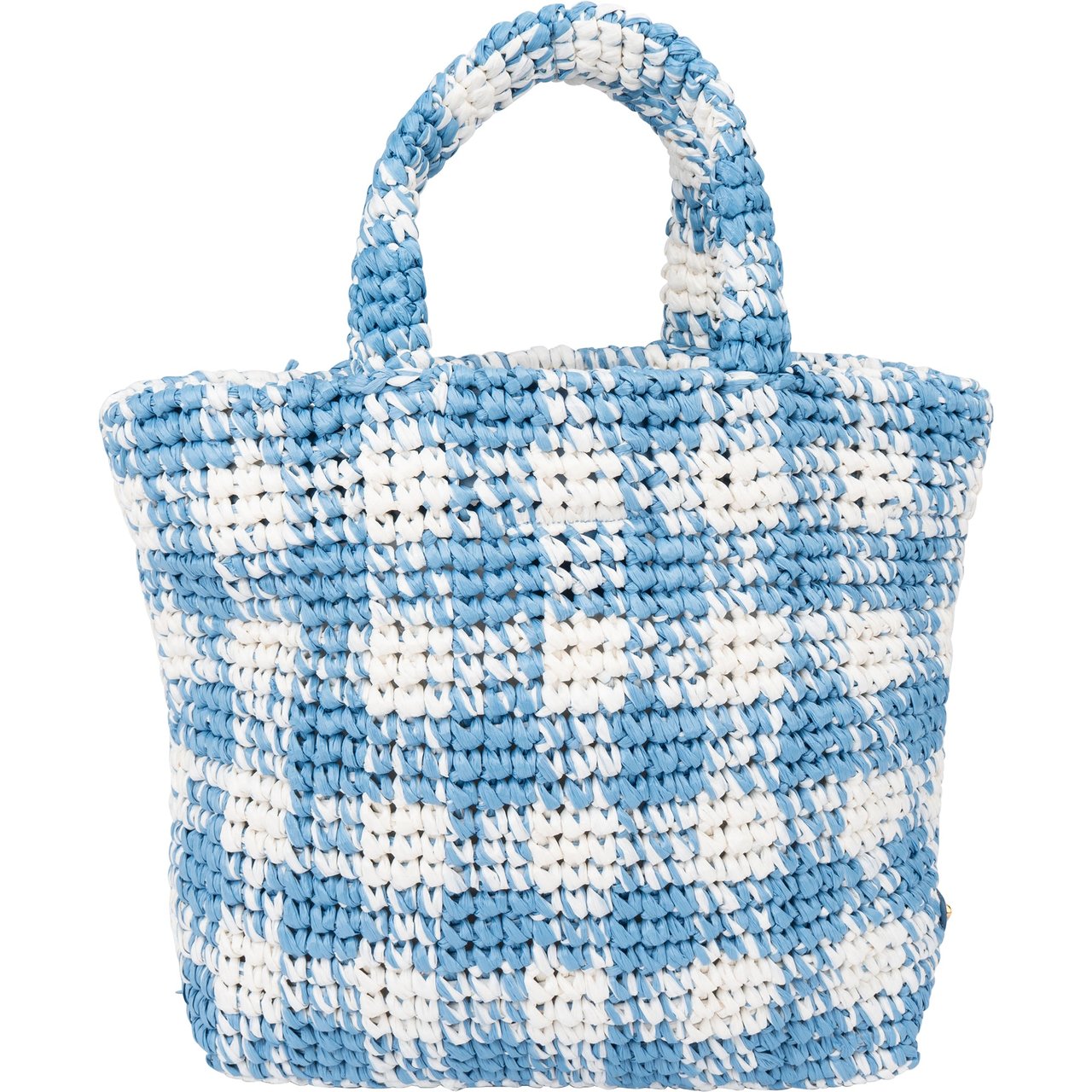 Prada Prada Blue Gaufre Raffia Handbag Blauw