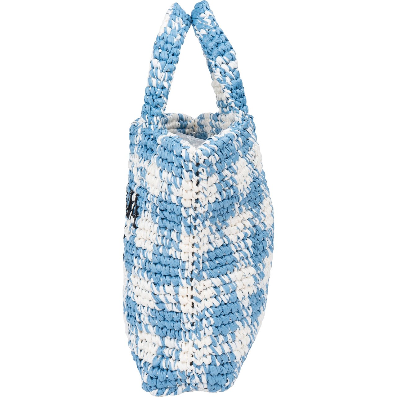 Prada Prada Blue Gaufre Raffia Handbag Blauw