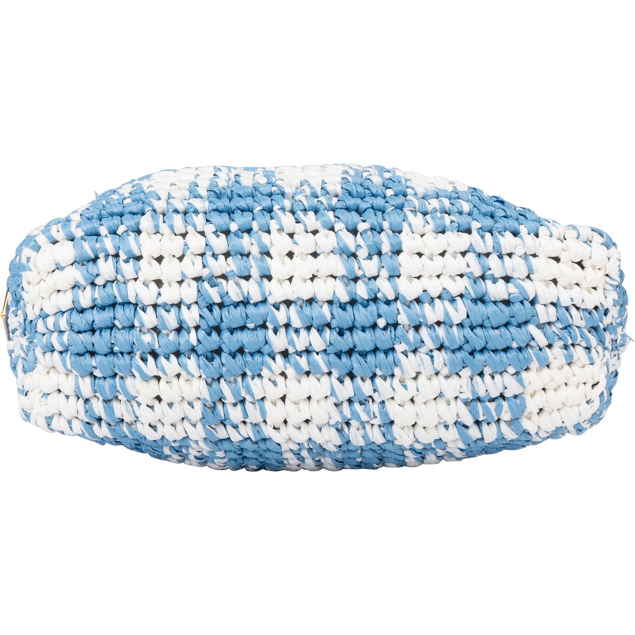 Prada Prada Blue Gaufre Raffia Handbag Blauw