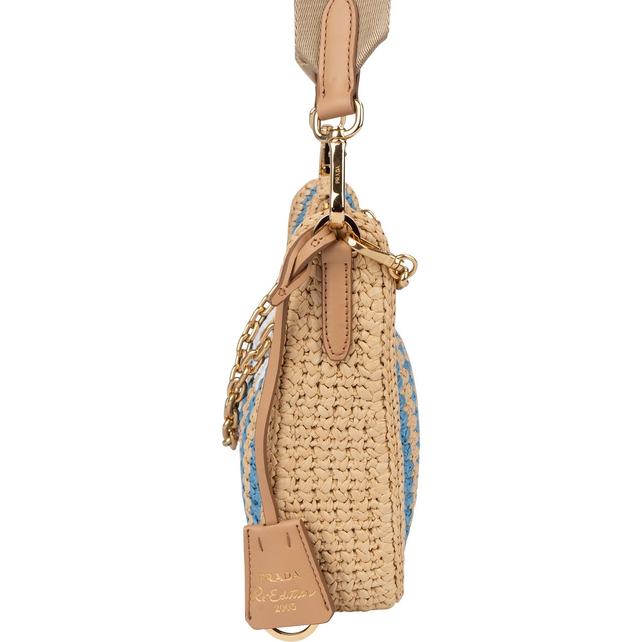 Prada Prada Tricolor Raffia Re-Editon Crossbody bag Beige