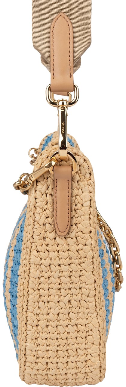 Prada Tricolor Raffia Re-Editon Crossbody bag Beige