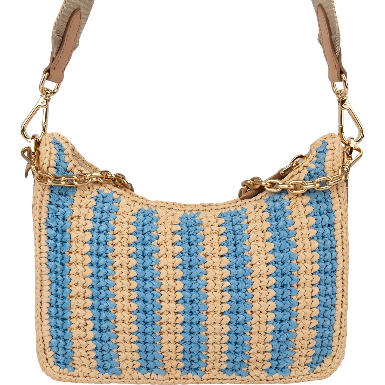Prada Prada Tricolor Raffia Re-Editon Crossbody bag Beige