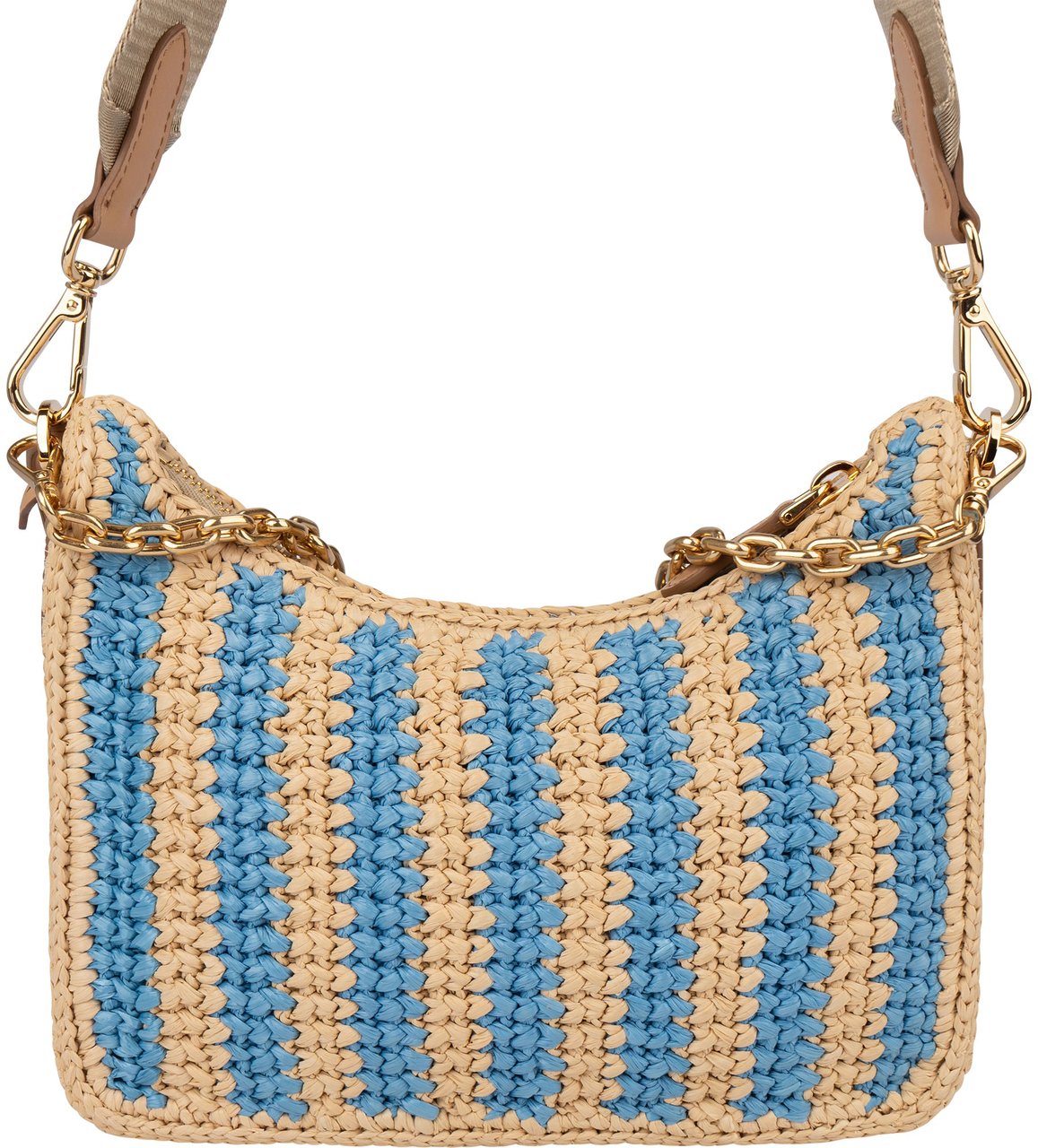 Prada Tricolor Raffia Re-Editon Crossbody bag Beige