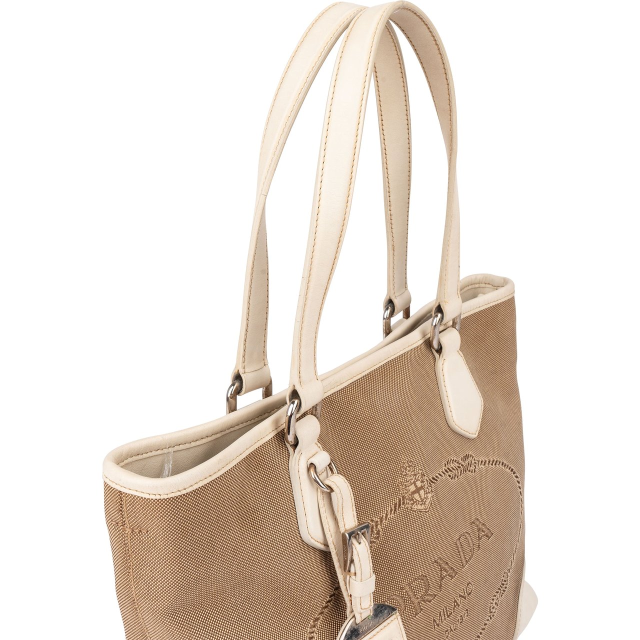 Prada Prada Classic Jacquard Triangle Handbag Bruin