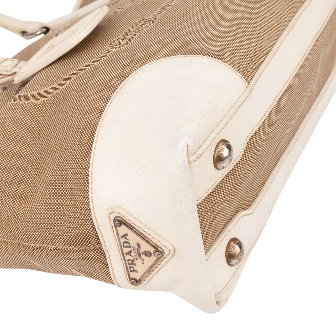 Prada Prada Classic Jacquard Triangle Handbag Bruin
