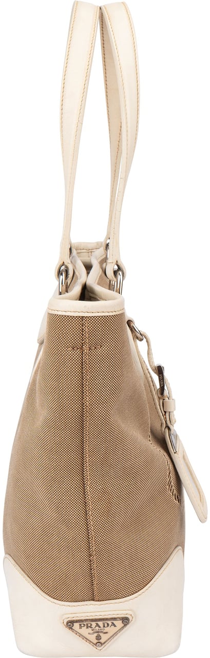 Prada Classic Jacquard Triangle Handbag Bruin