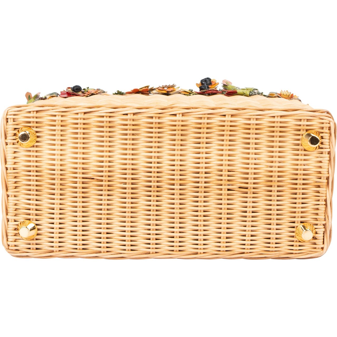 Prada Prada Limited Floral Basket Handbag Zwart