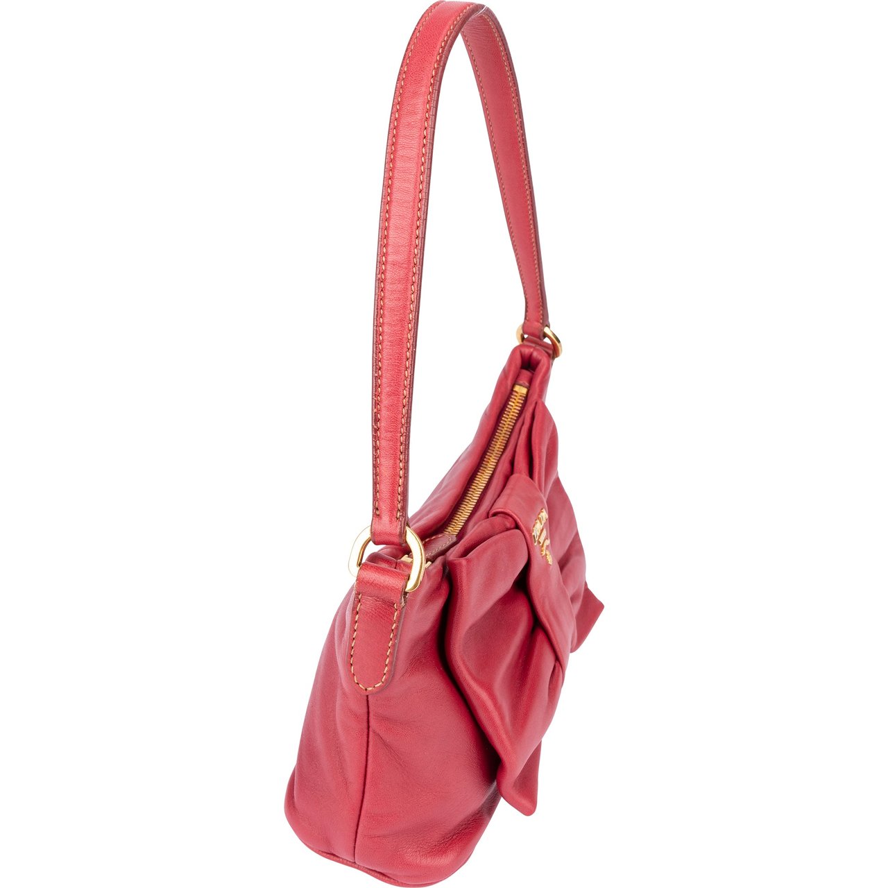 Prada Prada Pink Leather Ribbon Mini Handbag Roze