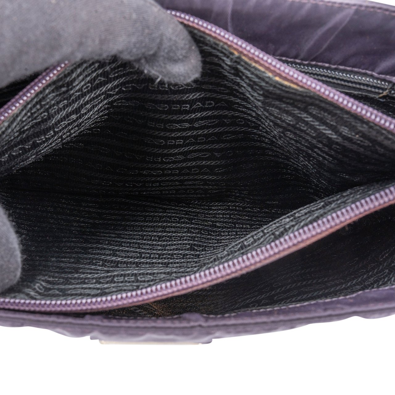 Prada Prada Nylon Triangle Handbag Paars