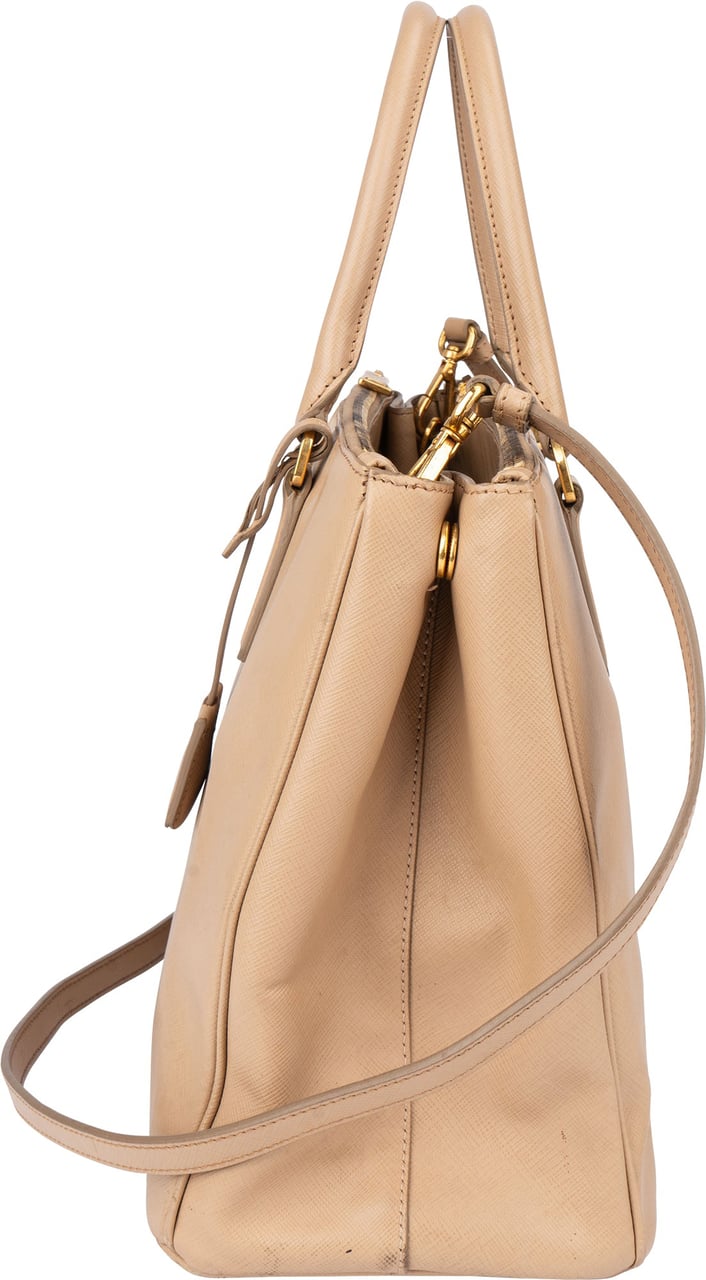 Prada Saffiano Leather Galleria Handbag Beige
