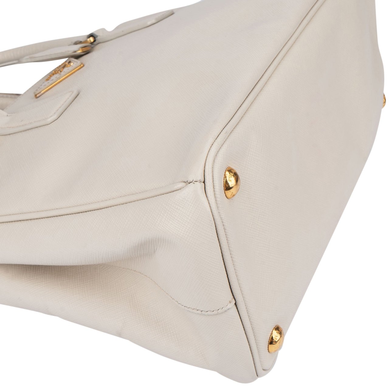 Prada Prada White Saffiano Leather Galleria Handbag Wit