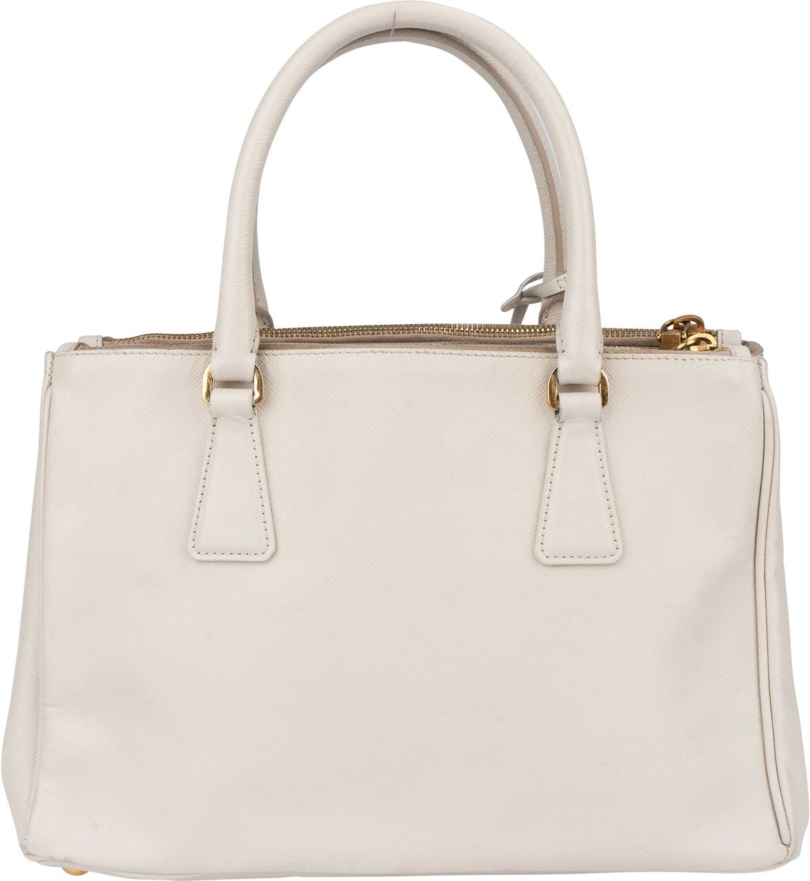 Prada Prada White Saffiano Leather Galleria Handbag Wit