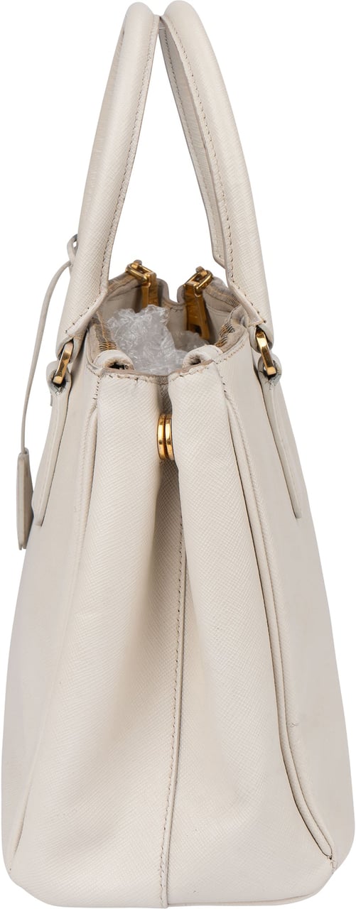 Prada Prada White Saffiano Leather Galleria Handbag Wit