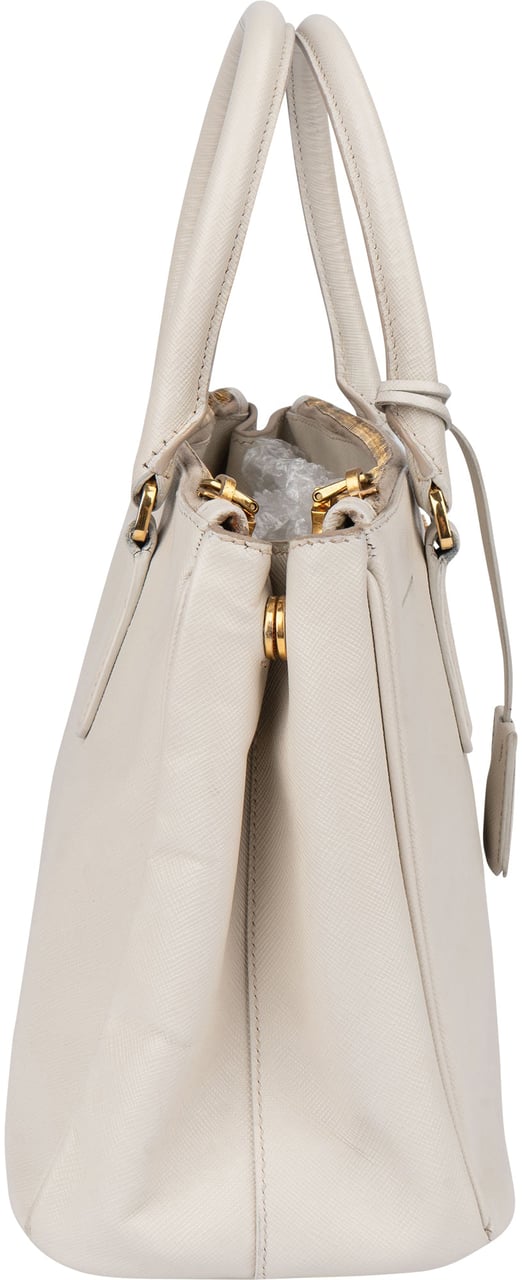 Prada Prada White Saffiano Leather Galleria Handbag Wit
