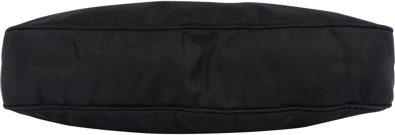Prada Prada Black Triangle Nylon Shoulder Bag Zwart
