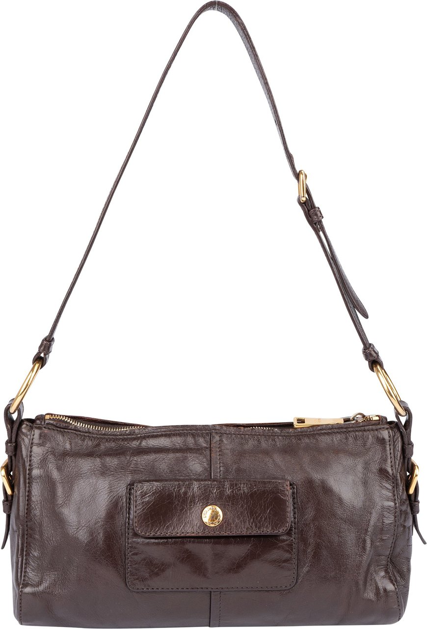 Prada Prada Brown Leather Shoulder Bag Bruin