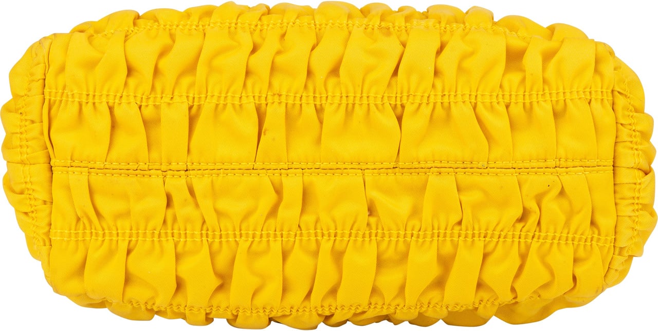 Prada Prada Yellow Tessuto Triangle Handbag Geel