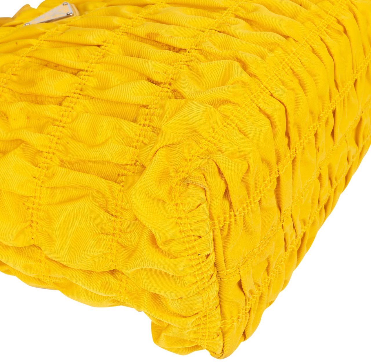 Prada Prada Yellow Tessuto Triangle Handbag Geel