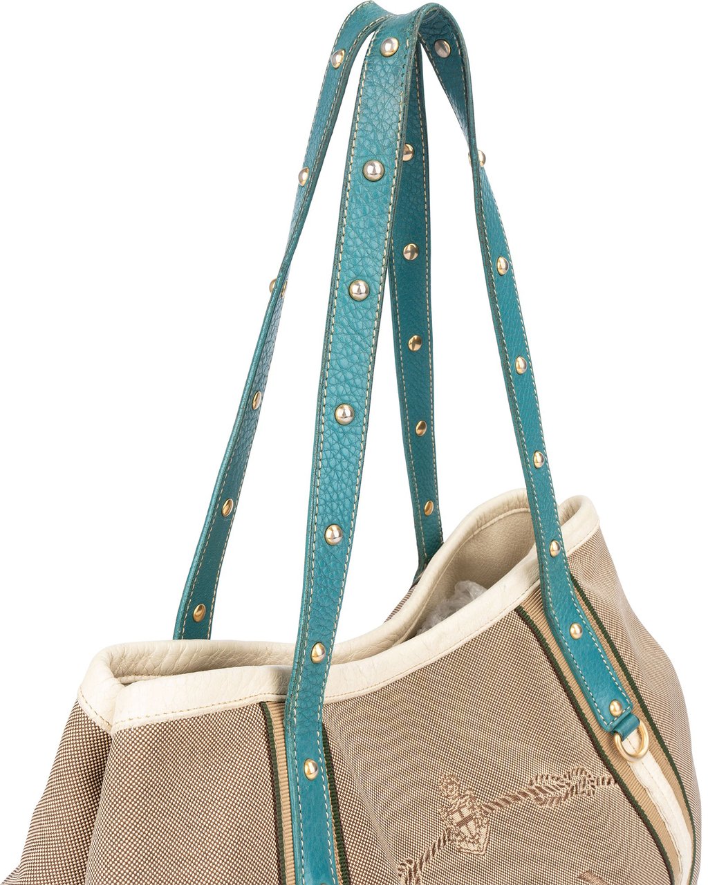 Prada Prada Jacquard City Handbag Beige