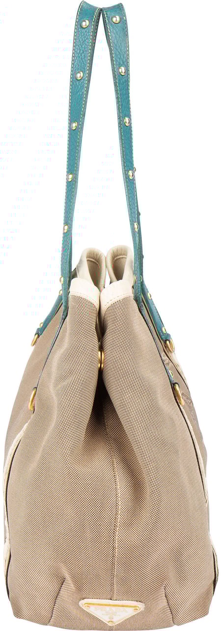 Prada Prada Jacquard City Handbag Beige
