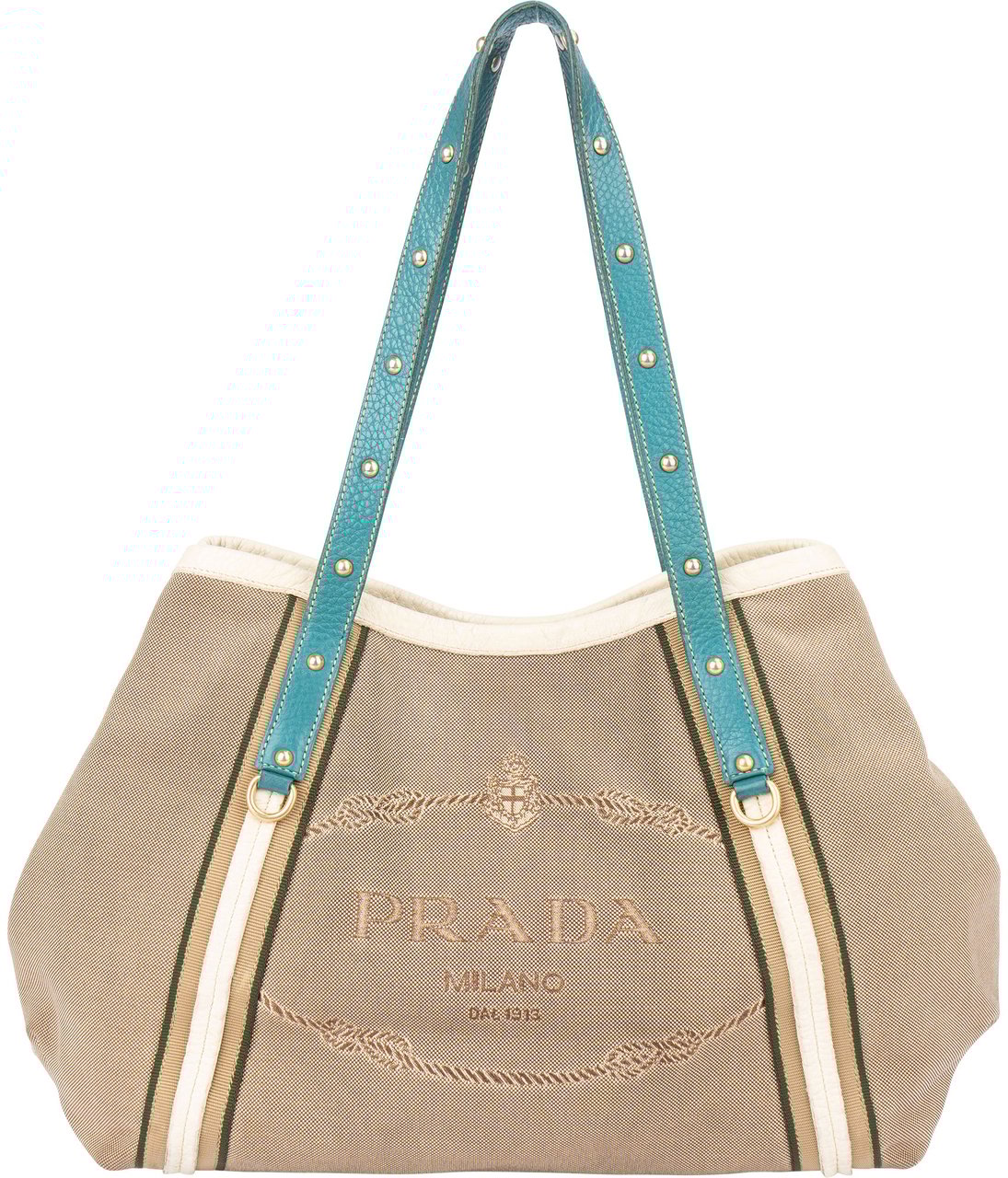 Prada Prada Jacquard City Handbag Beige