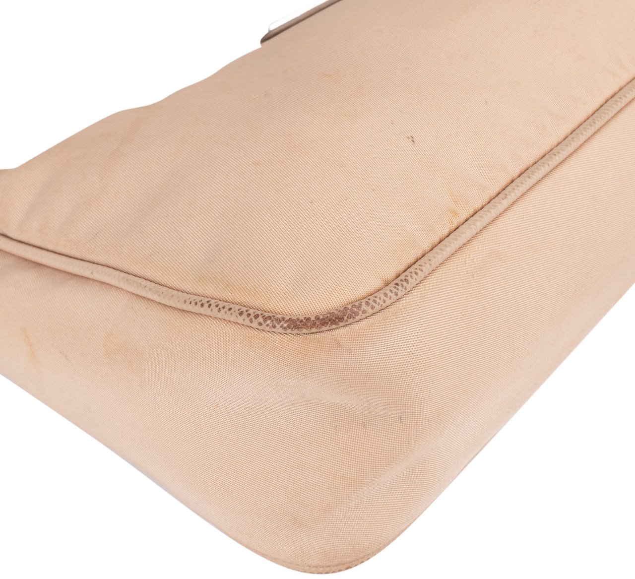 Prada Nylon Triangle Re-Edition Crossbody Bag Beige