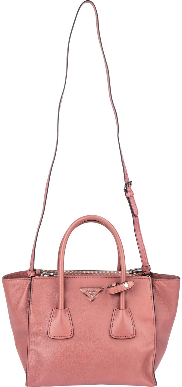 Prada Prada Pink Leather Vitello Handabg Roze