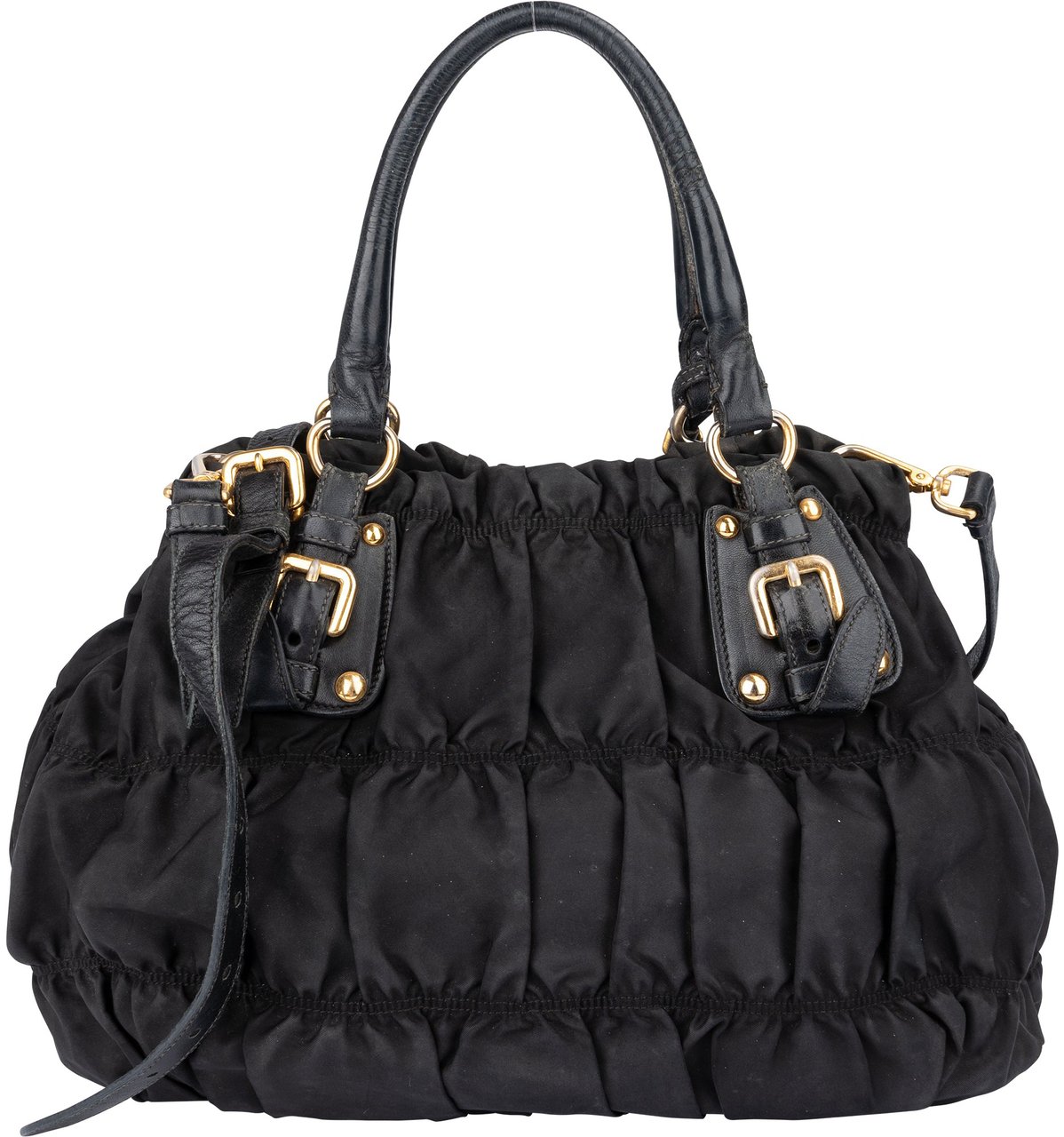 Prada Prada Quilted Nylon City Handbag Zwart