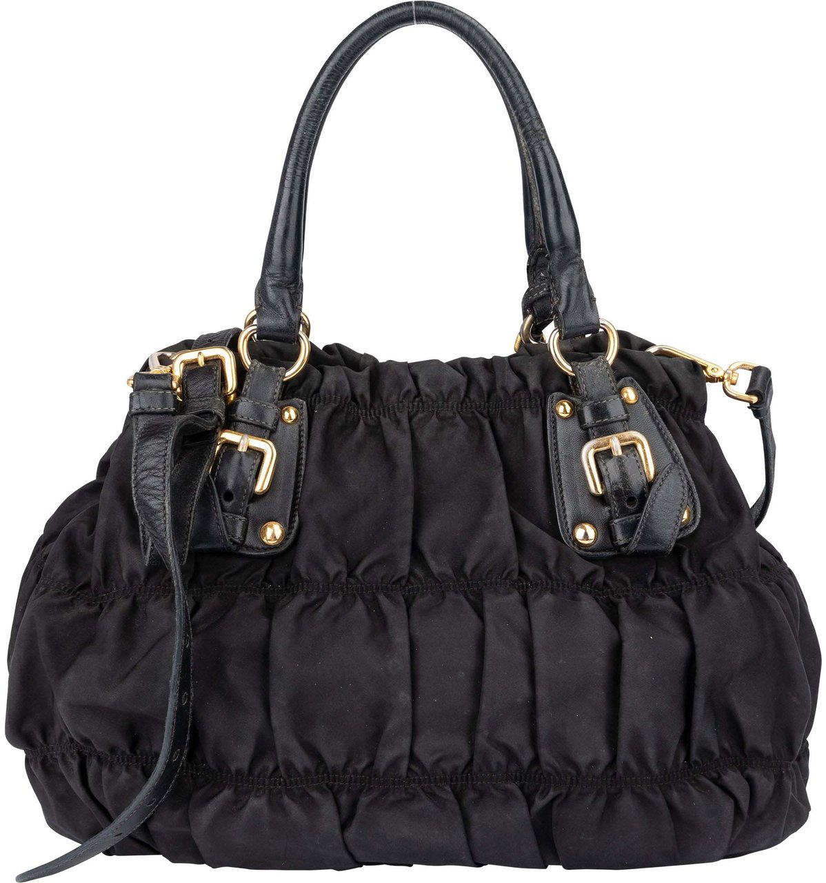 Prada Quilted Nylon City Handbag Zwart