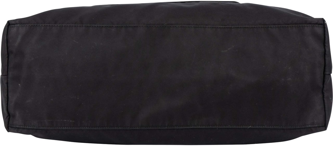 Prada Black Nylon Triangle Shopper Handbag Zwart