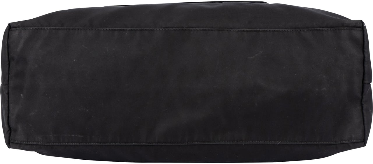 Prada Prada Black Nylon Triangle Shopper Handbag Zwart