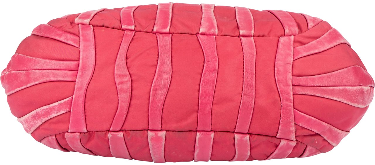 Prada Prada Pink Nylon Leather Mix Handbag Roze