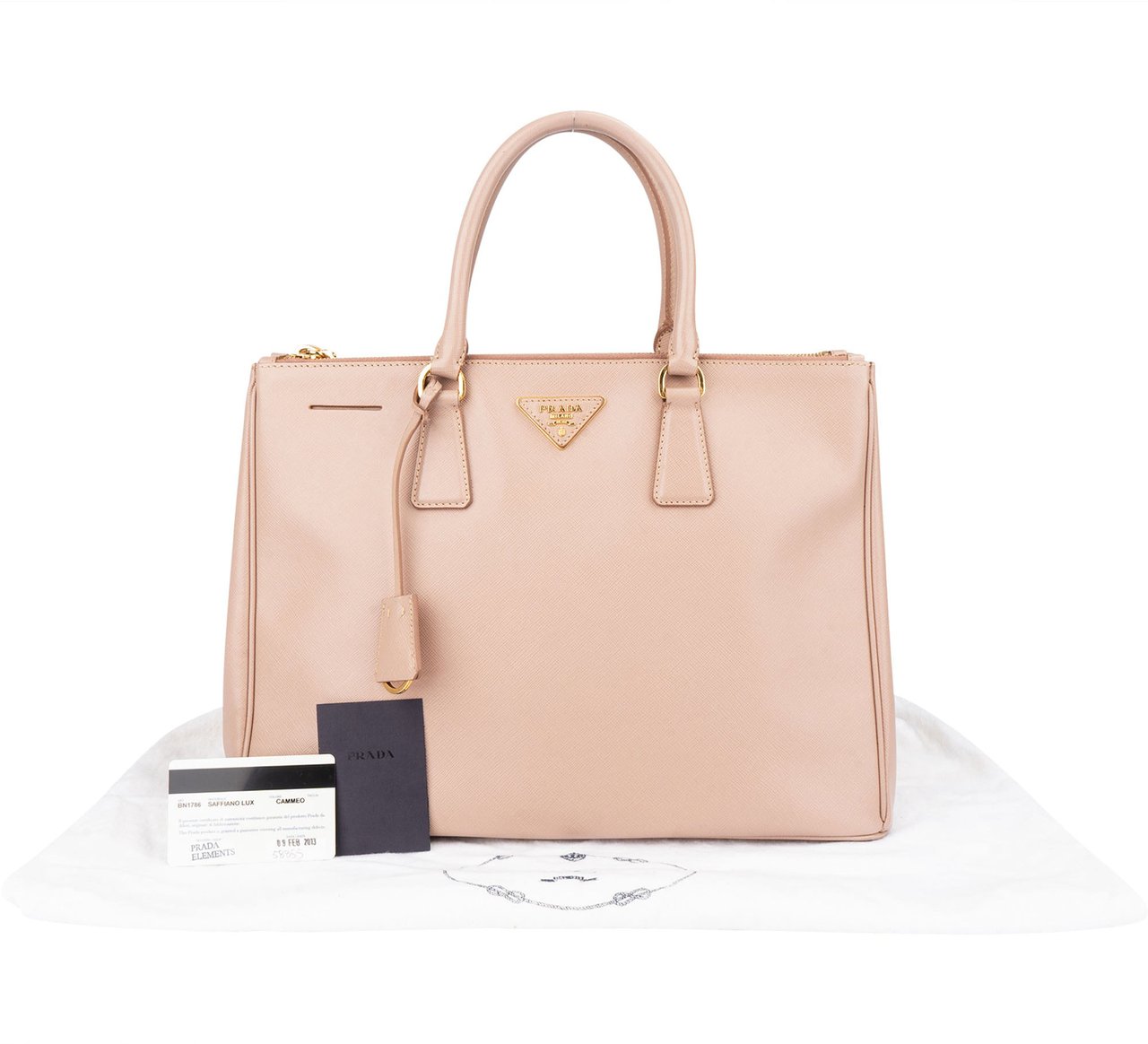 Prada Prada Pink Saffiano Leather Galleria Handbag Roze