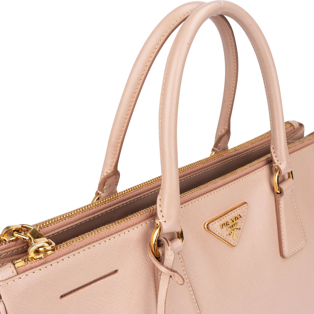 Prada Prada Pink Saffiano Leather Galleria Handbag Roze