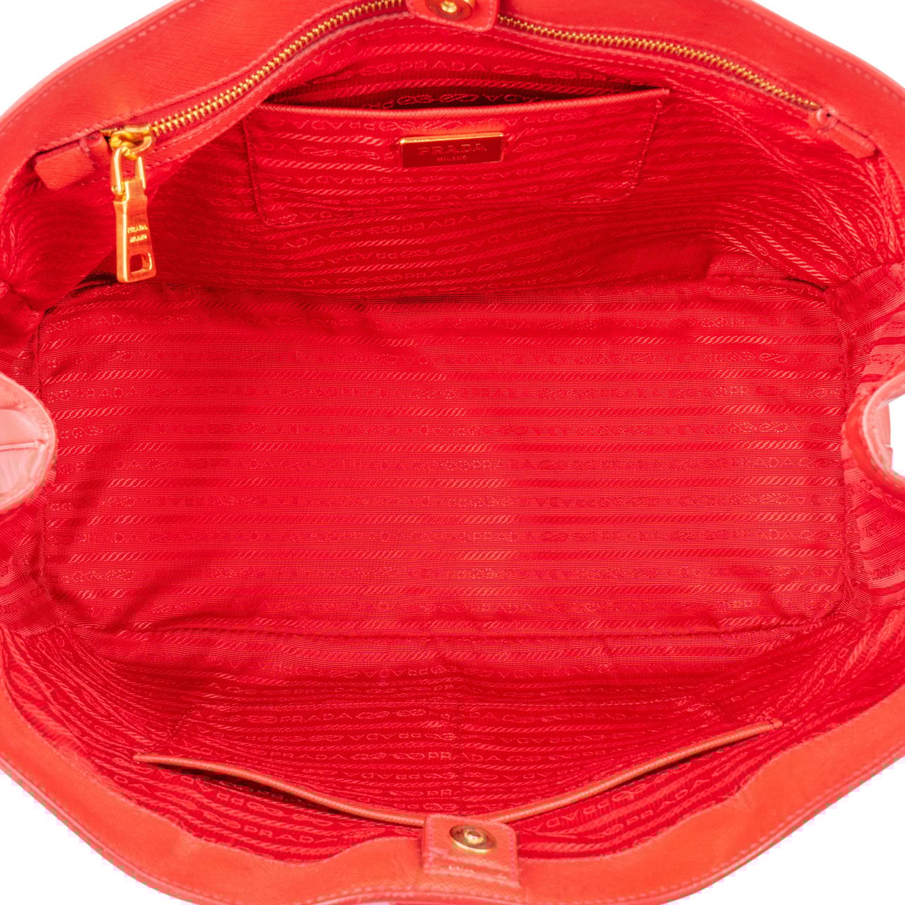 Prada Prada Red Saffiano Leather Galleria Handbag Rood