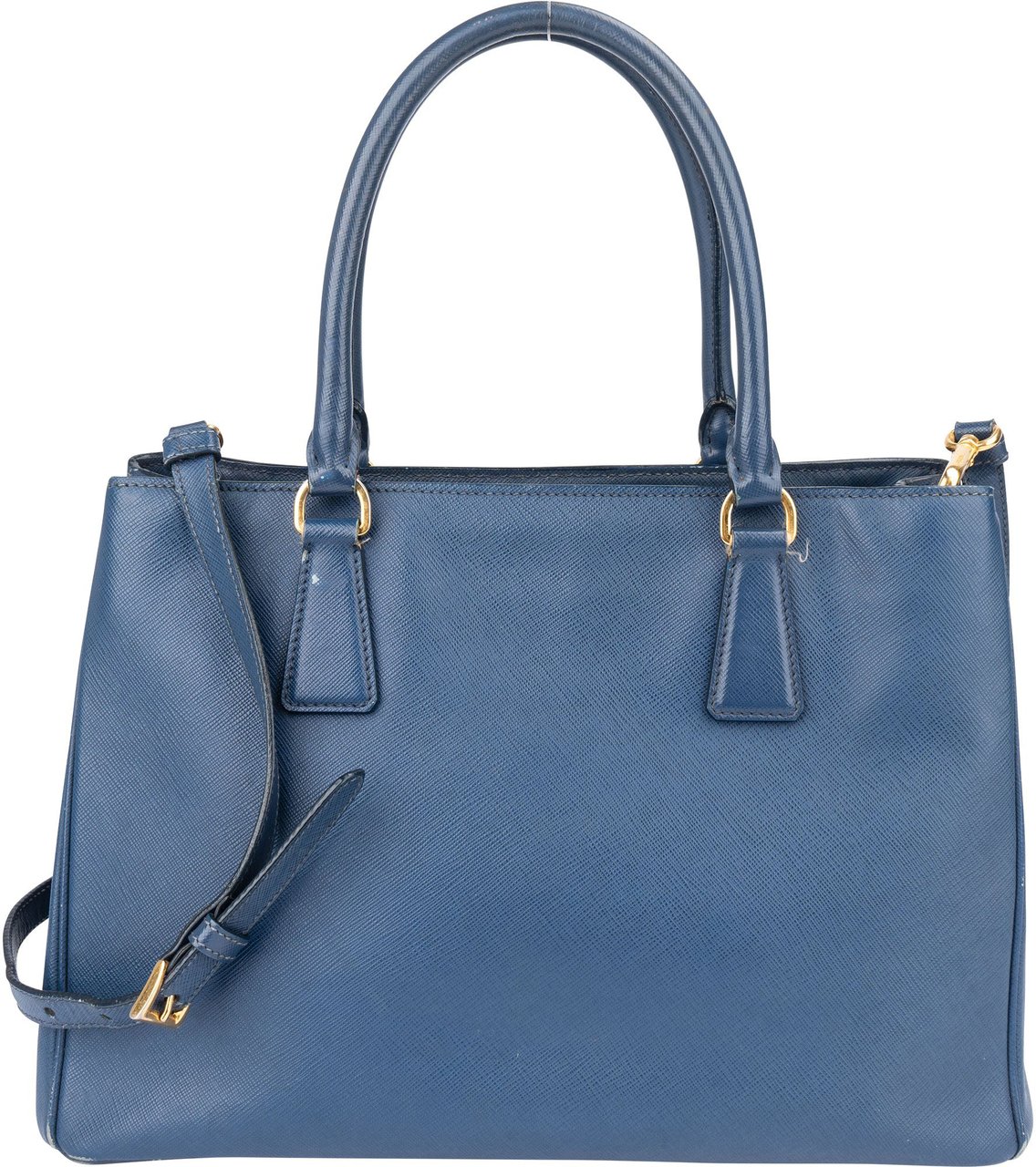Prada Prada Blue Saffiano Leather Galleria Handbag Blauw