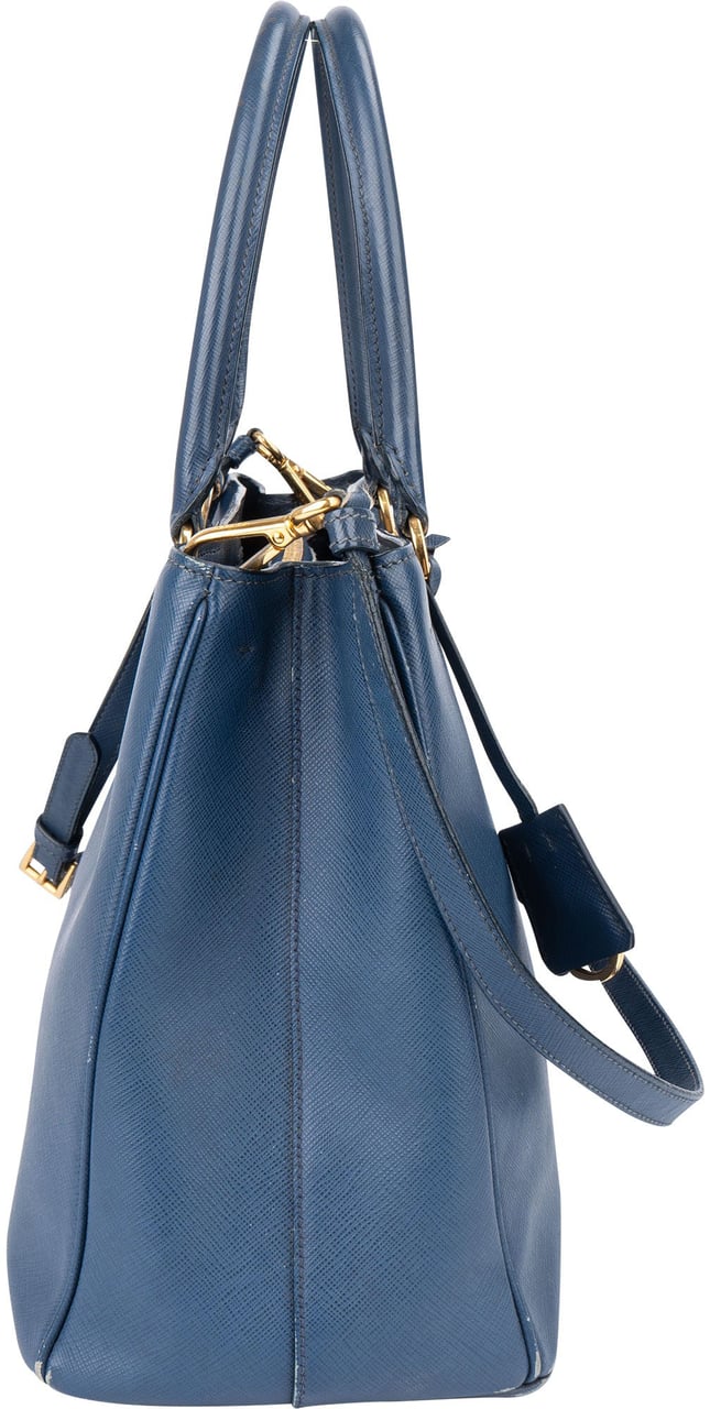 Prada Prada Blue Saffiano Leather Galleria Handbag Blauw