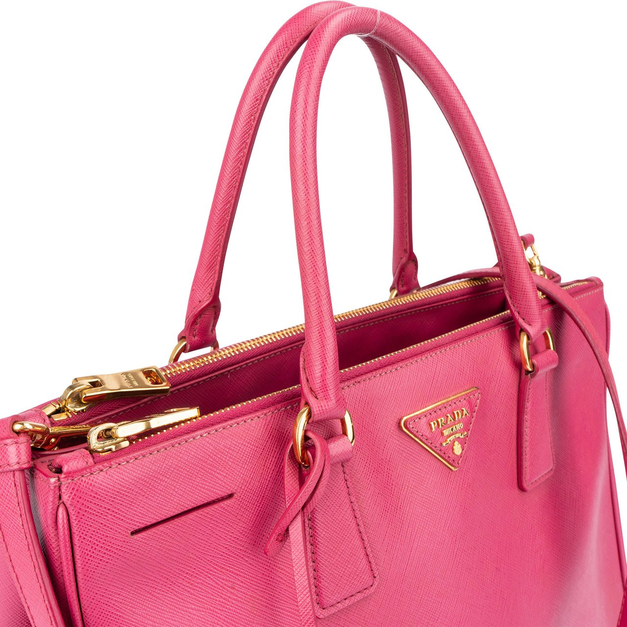 Prada Prada Pink Saffiano Leather Galleria Handbag Roze