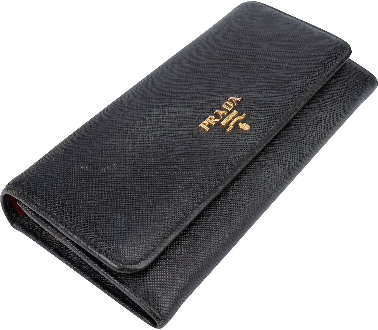 Prada Prada Black Saffiano Leather Wallet Zwart