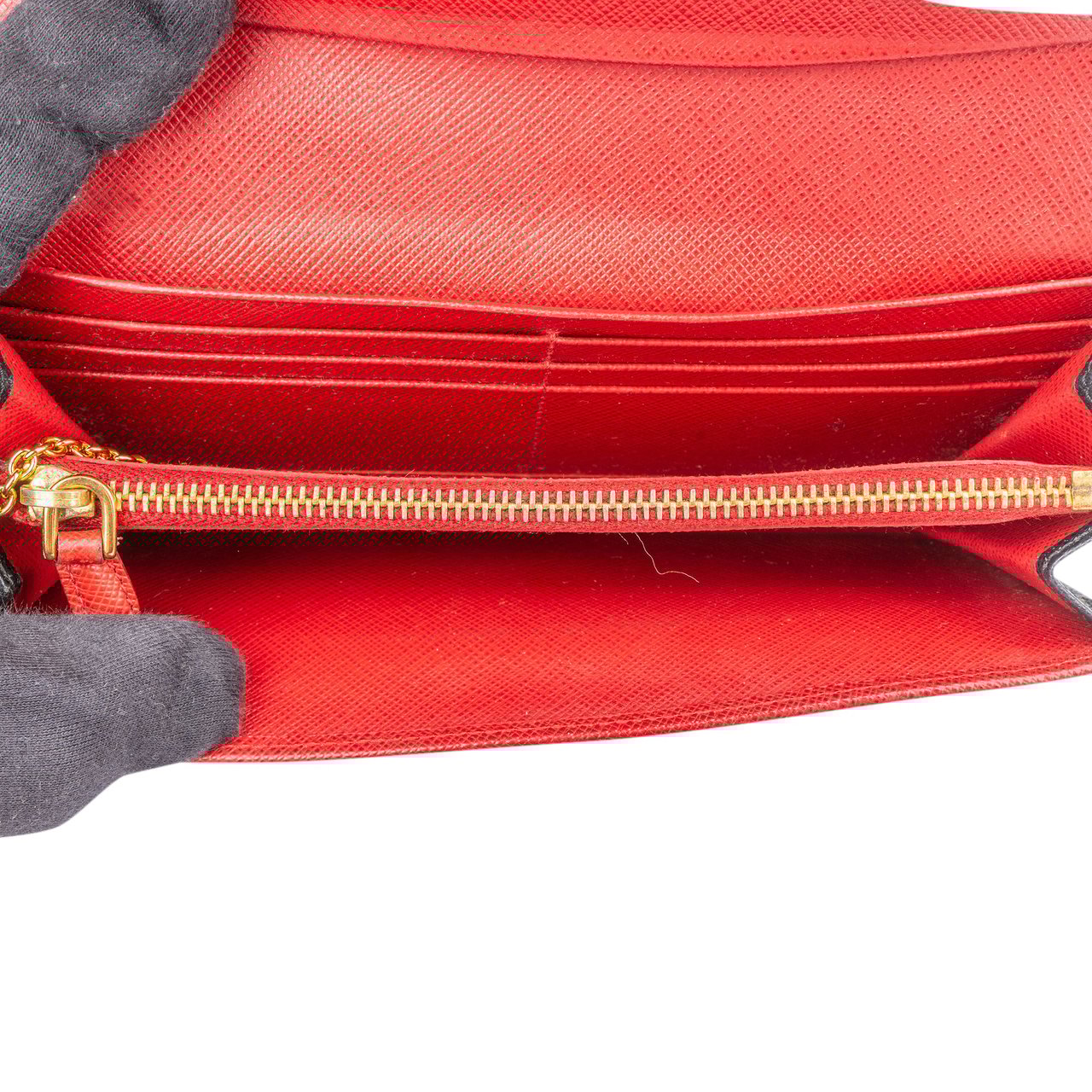 Prada Prada Black Saffiano Leather Wallet Zwart