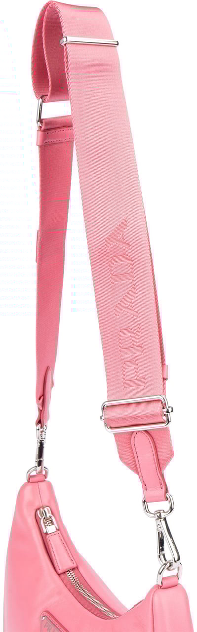 Prada Prada Soft Leather Triangle RE-Edition Crossbody Bag Roze