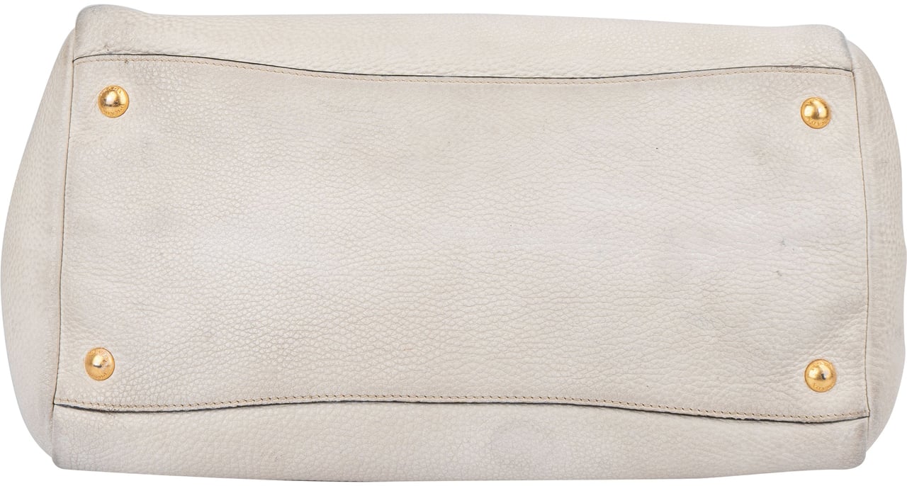 Prada Prada White Calfskin Vitello Handbag Wit