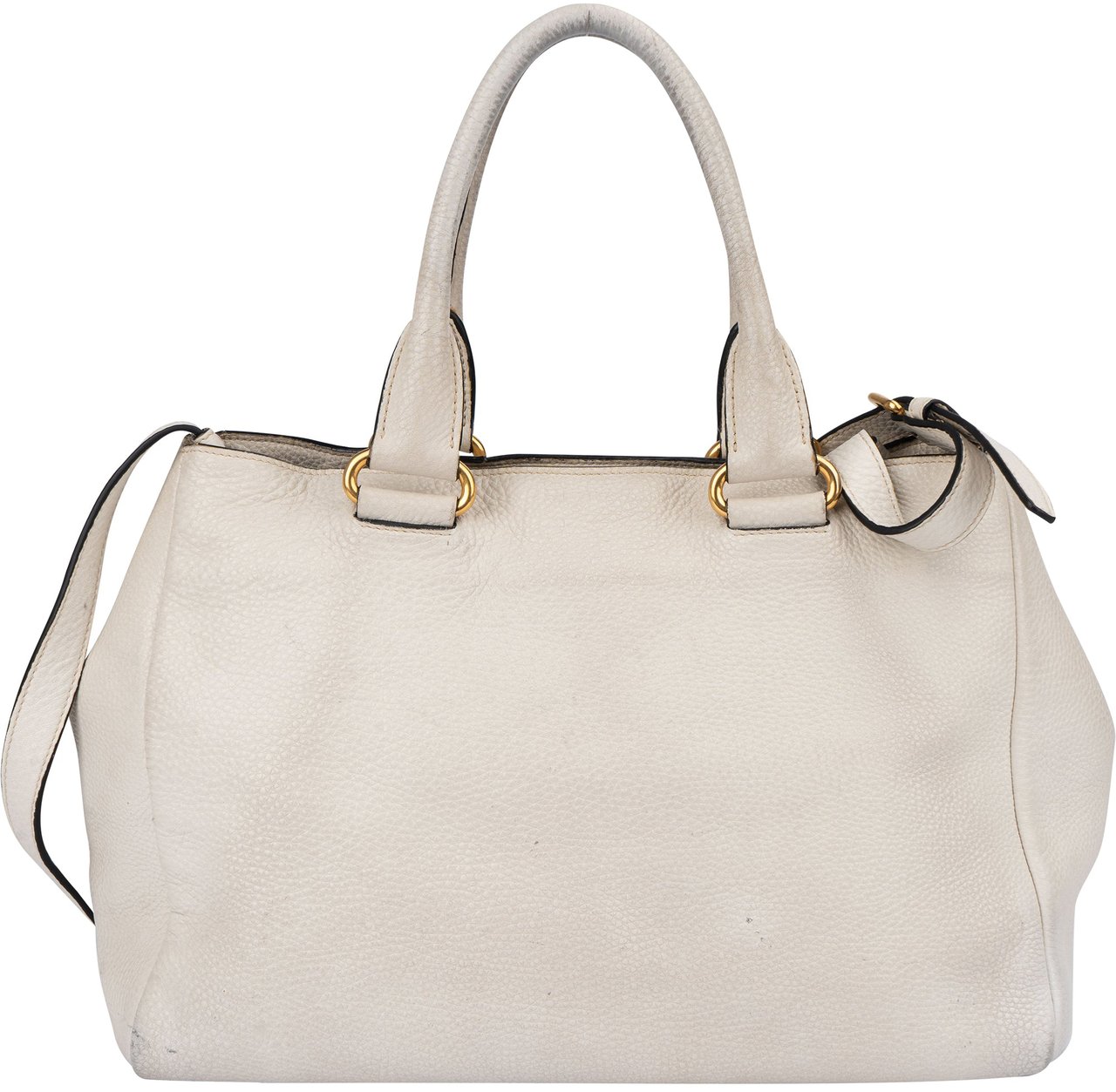 Prada Prada White Calfskin Vitello Handbag Wit